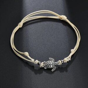 Jewelry ankle anklet bracelet turtle Summer beige string foot adorable new